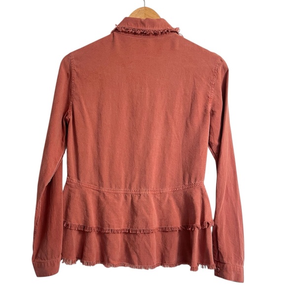 Anthropologie Cloth & Stone Ruffle Hem Button-Down Top Size XS - Picture 7 of 7